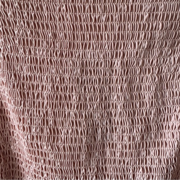 NWT Streetwear Society Pink Off Shoulder Top Puffy Sleeves Shirring Bust - Med - Picture 3 of 8